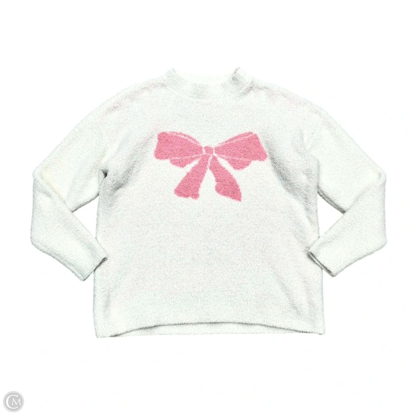 Sweater By Comfyluxe In Pink & White, Size: M