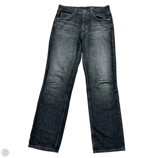 Jeans Straight By Ag Jeans In Black Denim, Size: 8