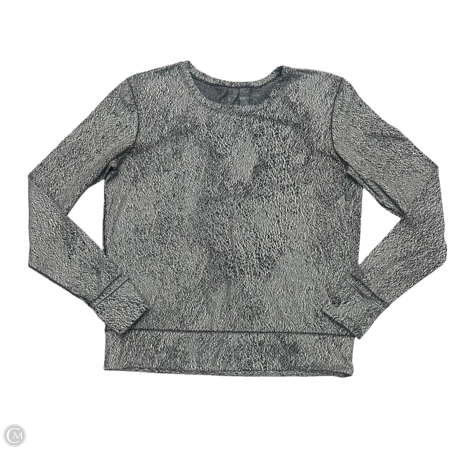 Athletic Top Long Sleeve Crewneck By Lululemon In Black & White, Size: L
