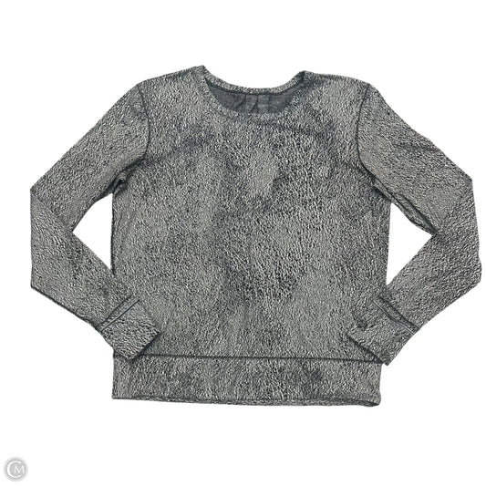 Athletic Top Long Sleeve Crewneck By Lululemon In Black & White, Size: L