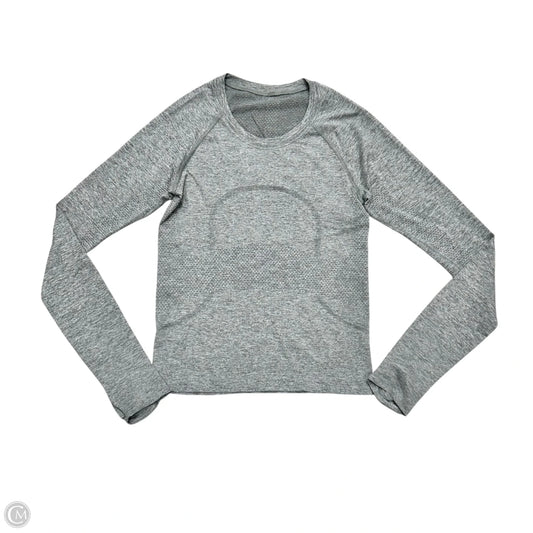 Athletic Top Long Sleeve Crewneck By Lululemon In Grey, Size: S