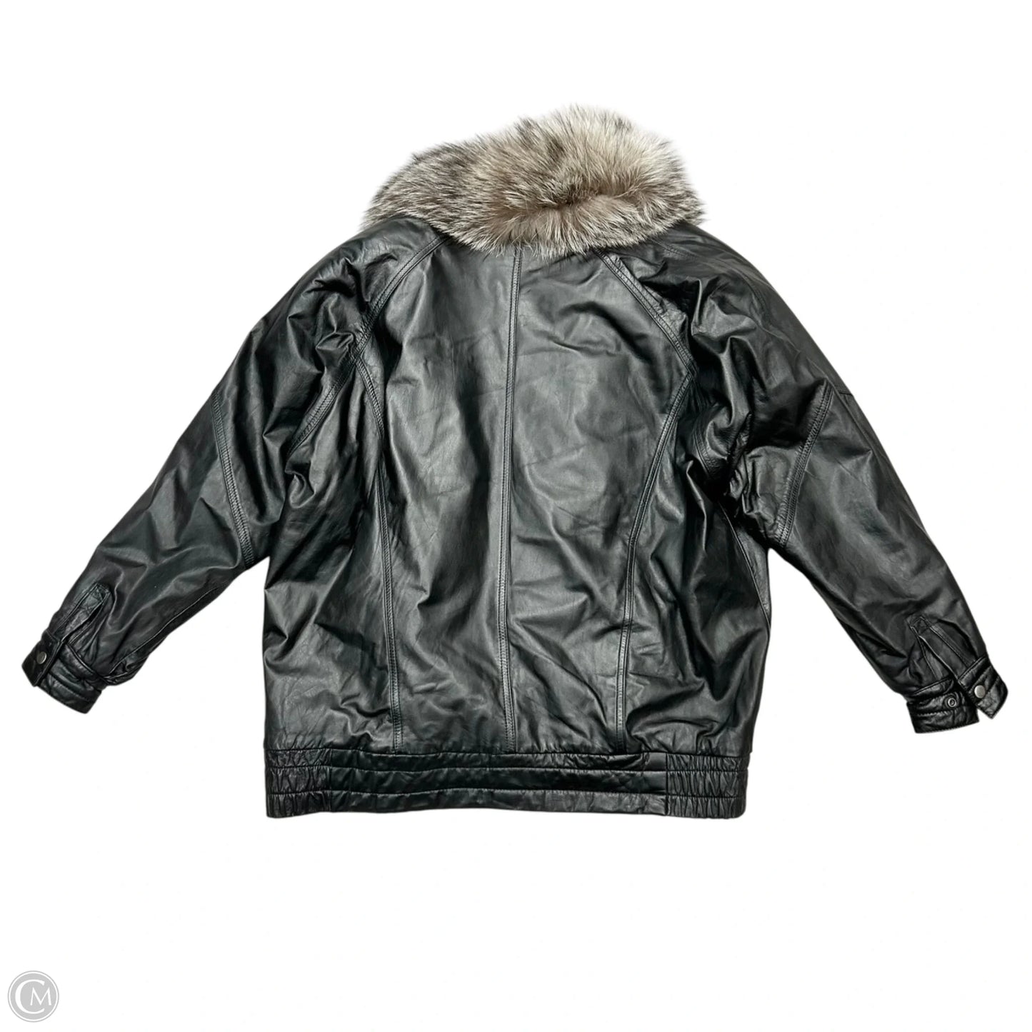 Coat Leather By Cambridge In Black & Brown, Size: M