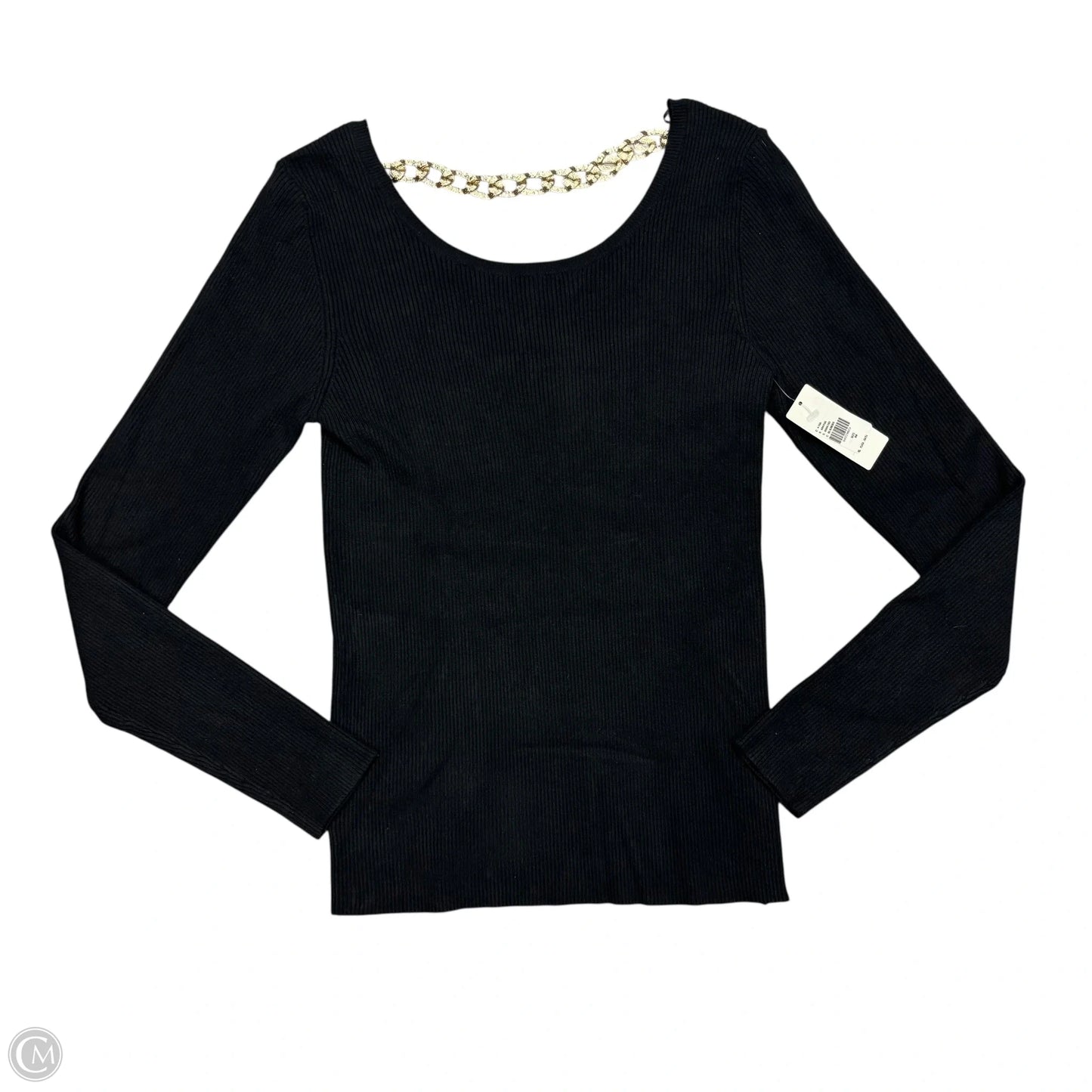 Top Long Sleeve By Elie Tahari In Black & Gold, Size: L