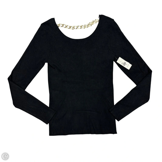 Top Long Sleeve By Elie Tahari In Black & Gold, Size: L