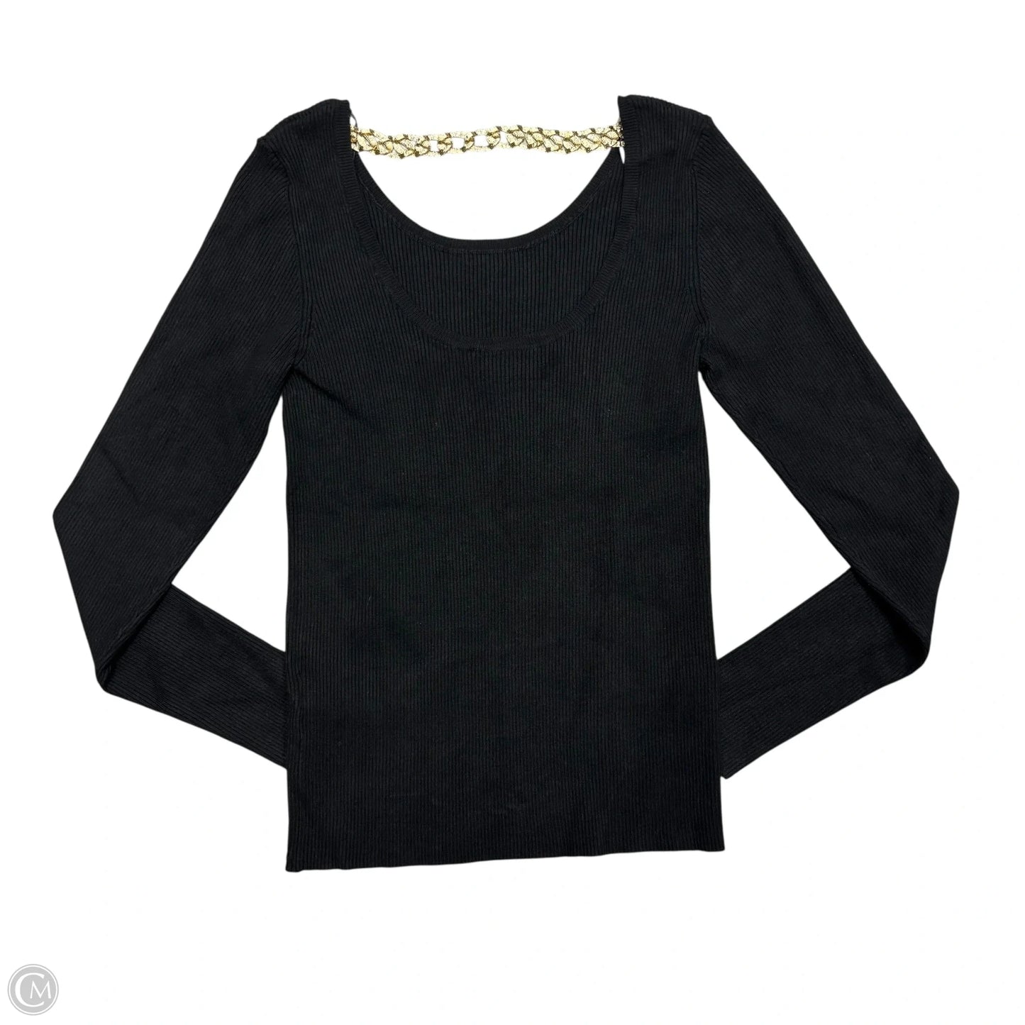 Top Long Sleeve By Elie Tahari In Black & Gold, Size: L