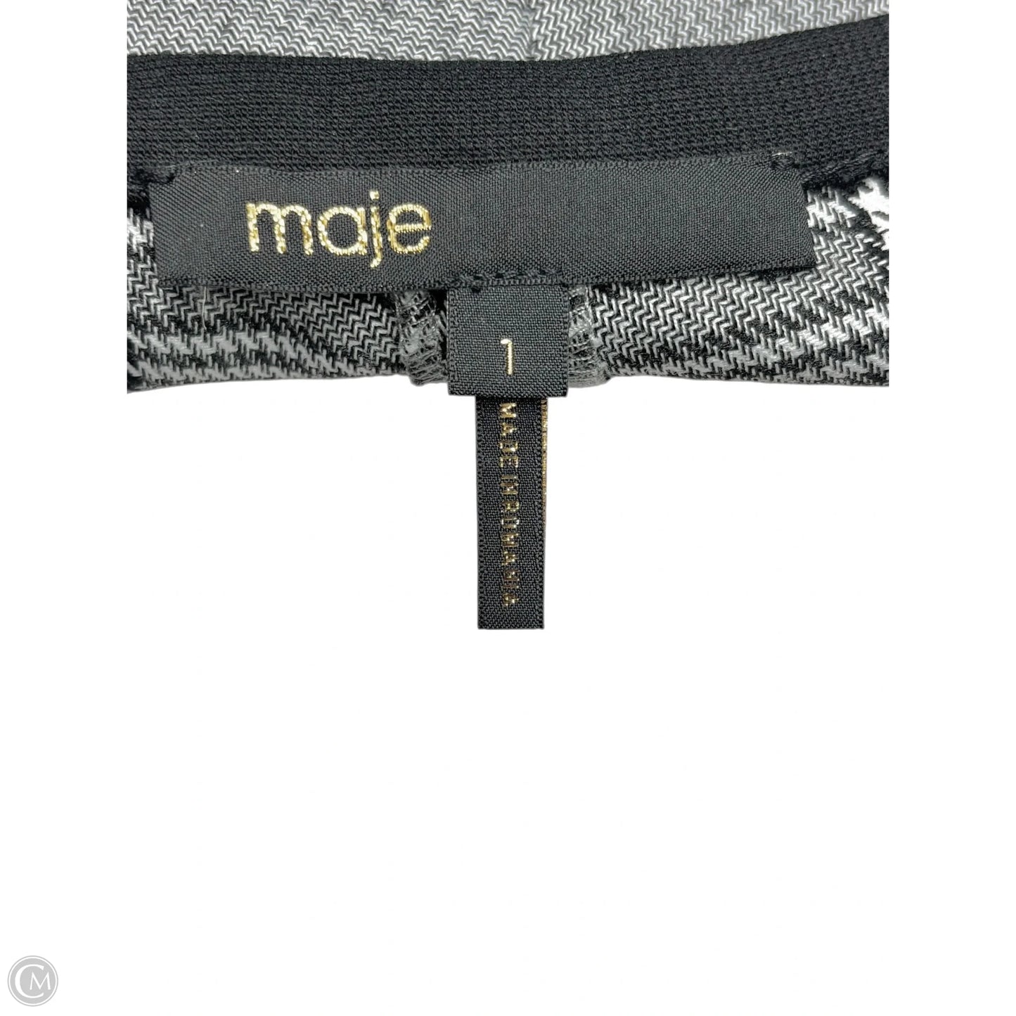 Dress Casual Short maje In Grey & White, Size: S