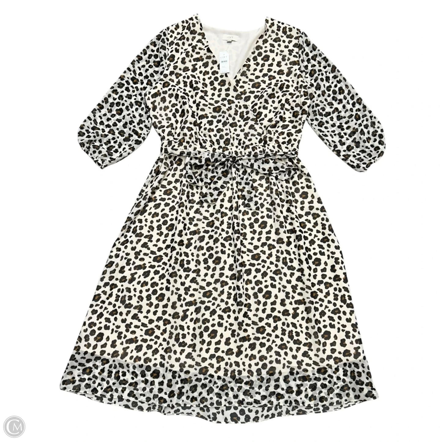 Dress Casual Midi By Loft In Leopard Print, Size: Xl