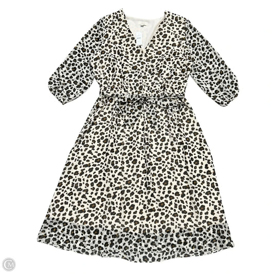 Dress Casual Midi By Loft In Leopard Print, Size: Xl