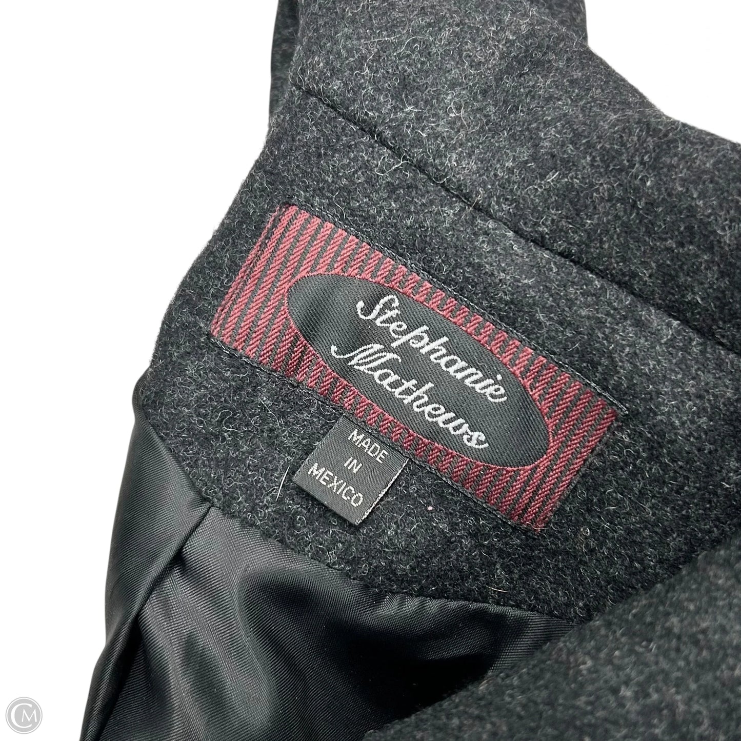 Coat Peacoat By Stephanie Matthews In Grey, Size: L