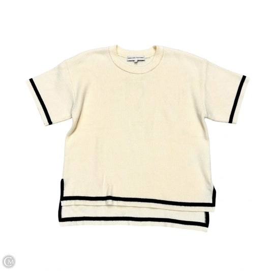 Sweater Short Sleeve By English Factory In Cream, Size: Xs