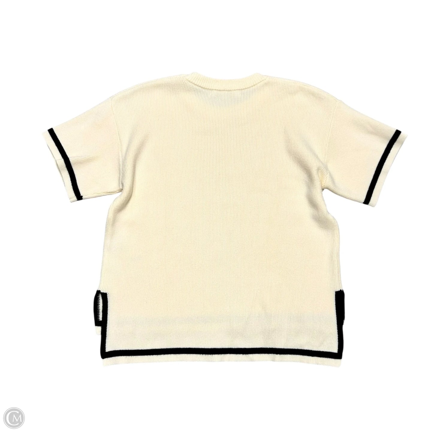 Sweater Short Sleeve By English Factory In Cream, Size: Xs