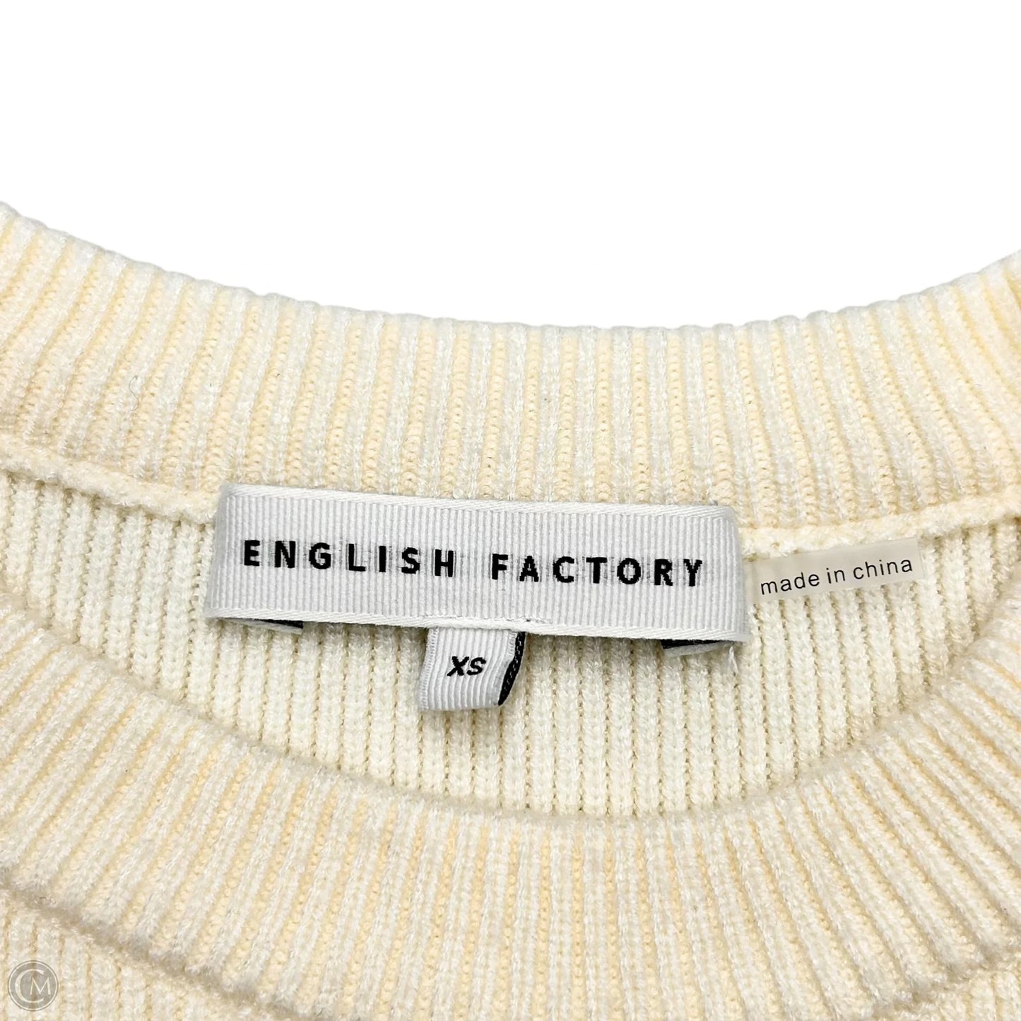 Sweater Short Sleeve By English Factory In Cream, Size: Xs