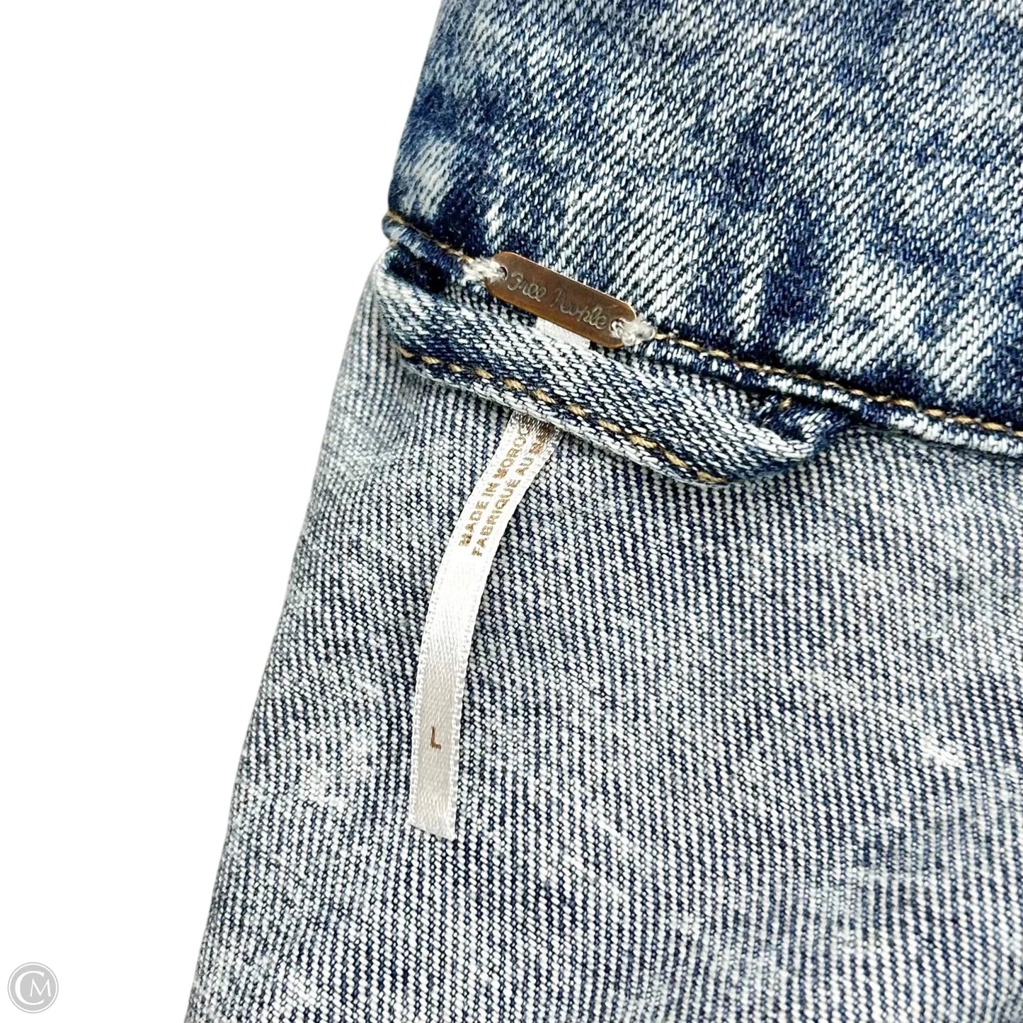 Jacket Denim By Free People In Blue Denim, Size: L