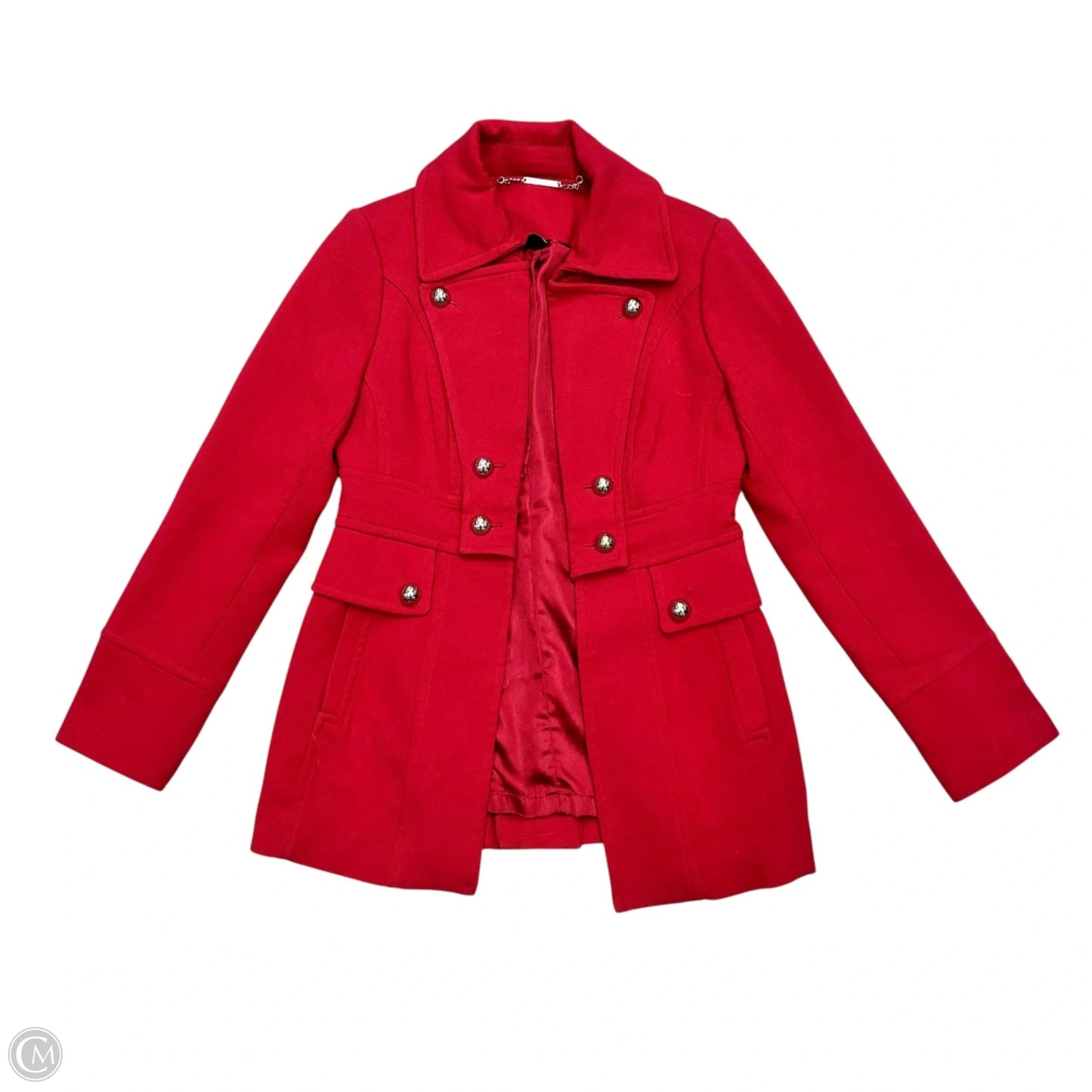 Coat Peacoat By White House Black Market In Red, Size: S