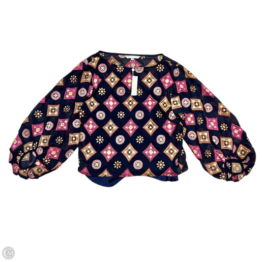 Top Long Sleeve By Trina Turk In Blue & Pink, Size: S