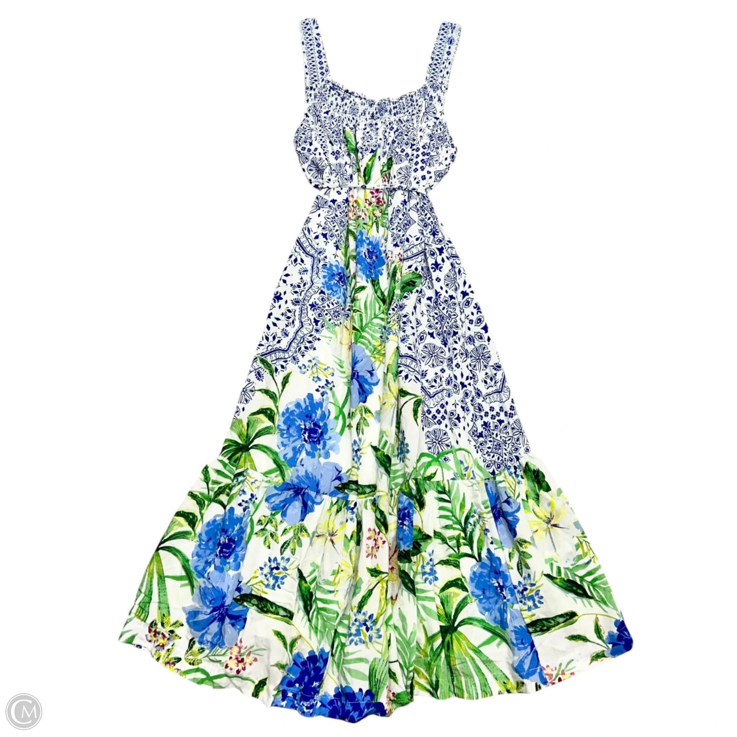 Dress Casual Maxi By Maeve In Blue & White, Size: Xl