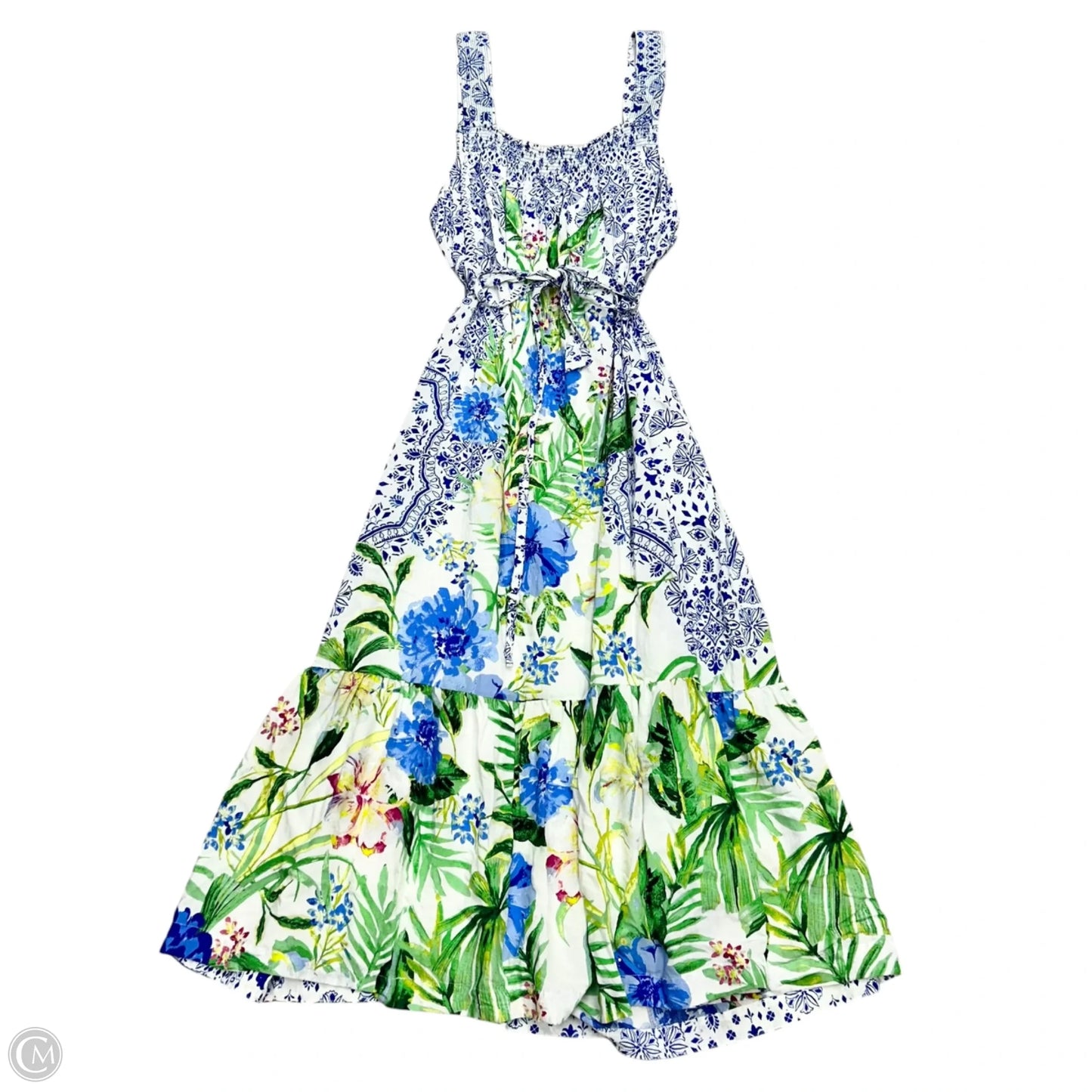 Dress Casual Maxi By Maeve In Blue & White, Size: Xl