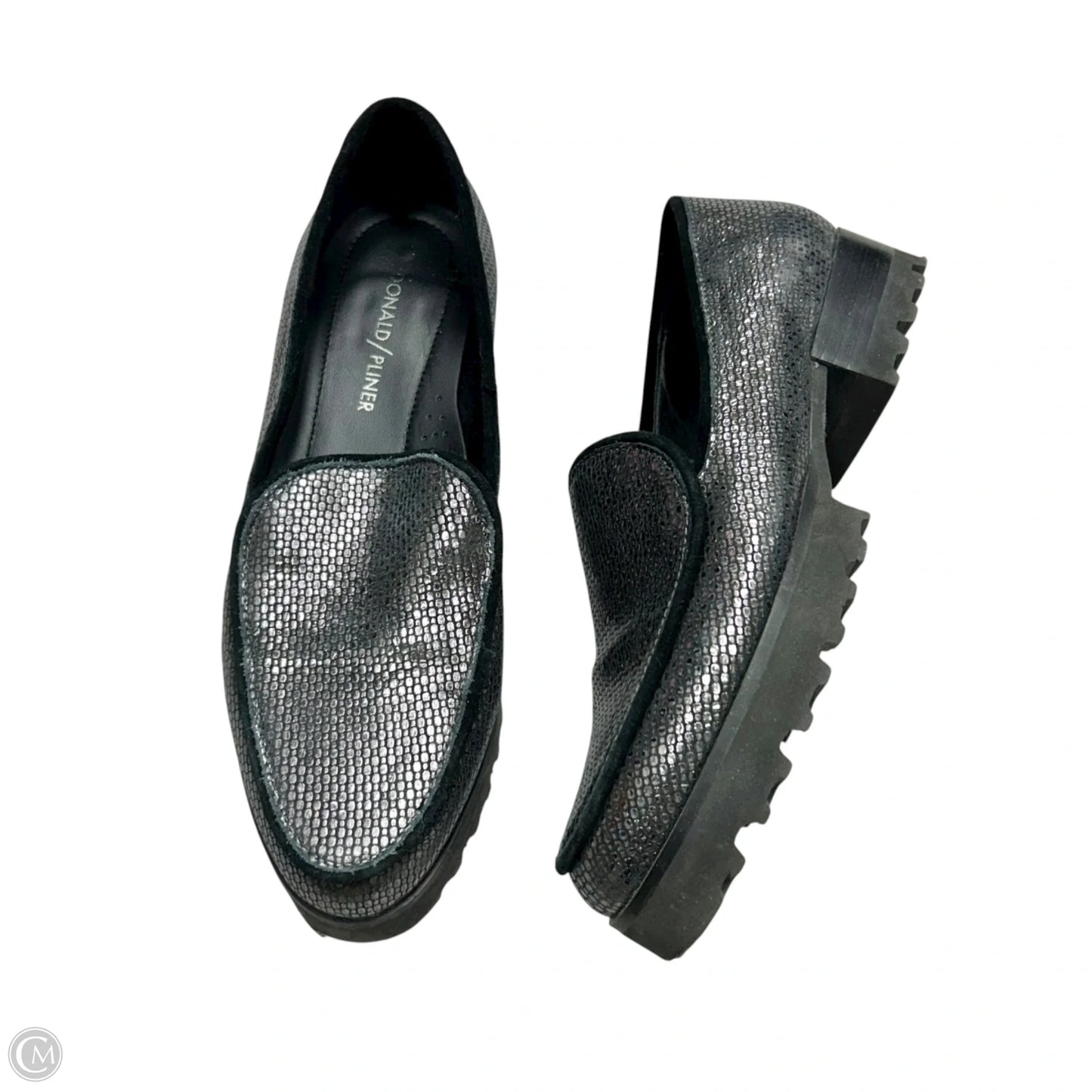 Shoes Flats By Donald Pliner In Black & Silver, Size: 7