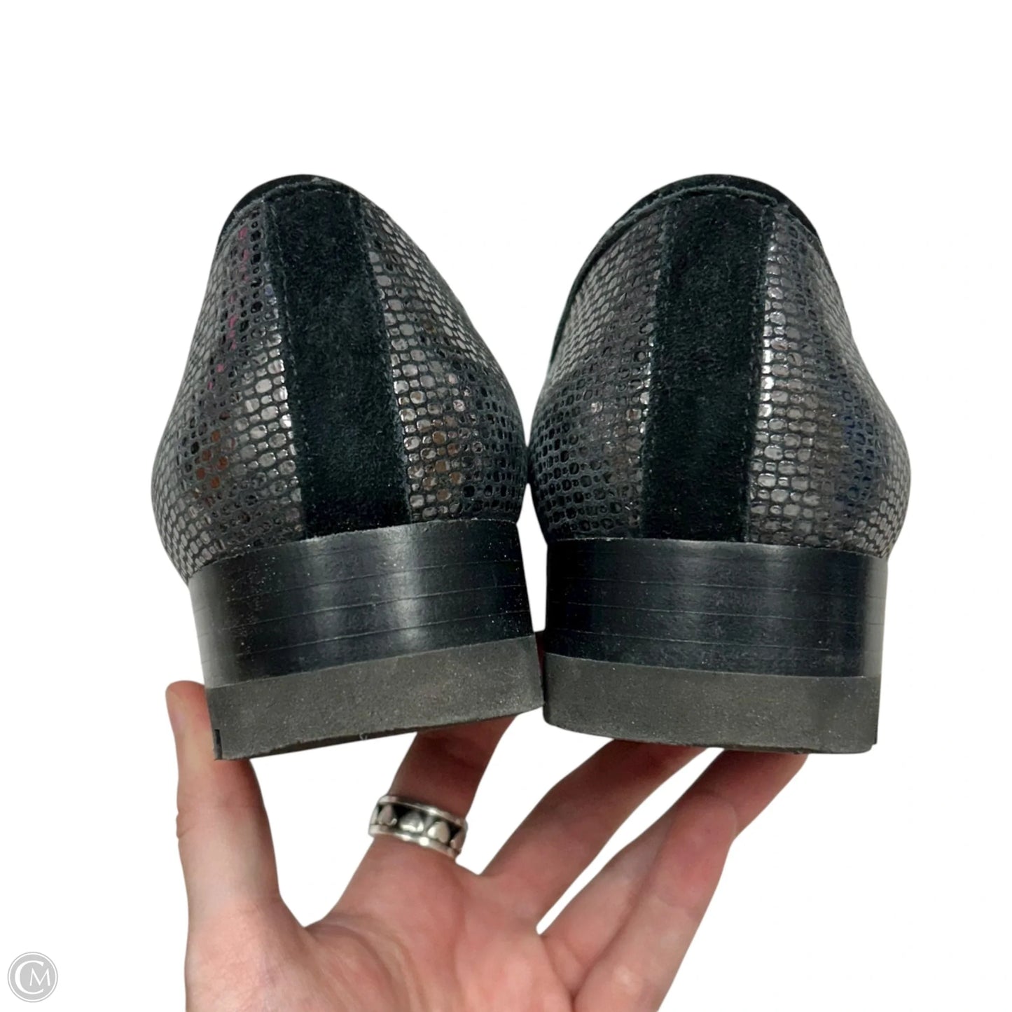 Shoes Flats By Donald Pliner In Black & Silver, Size: 7