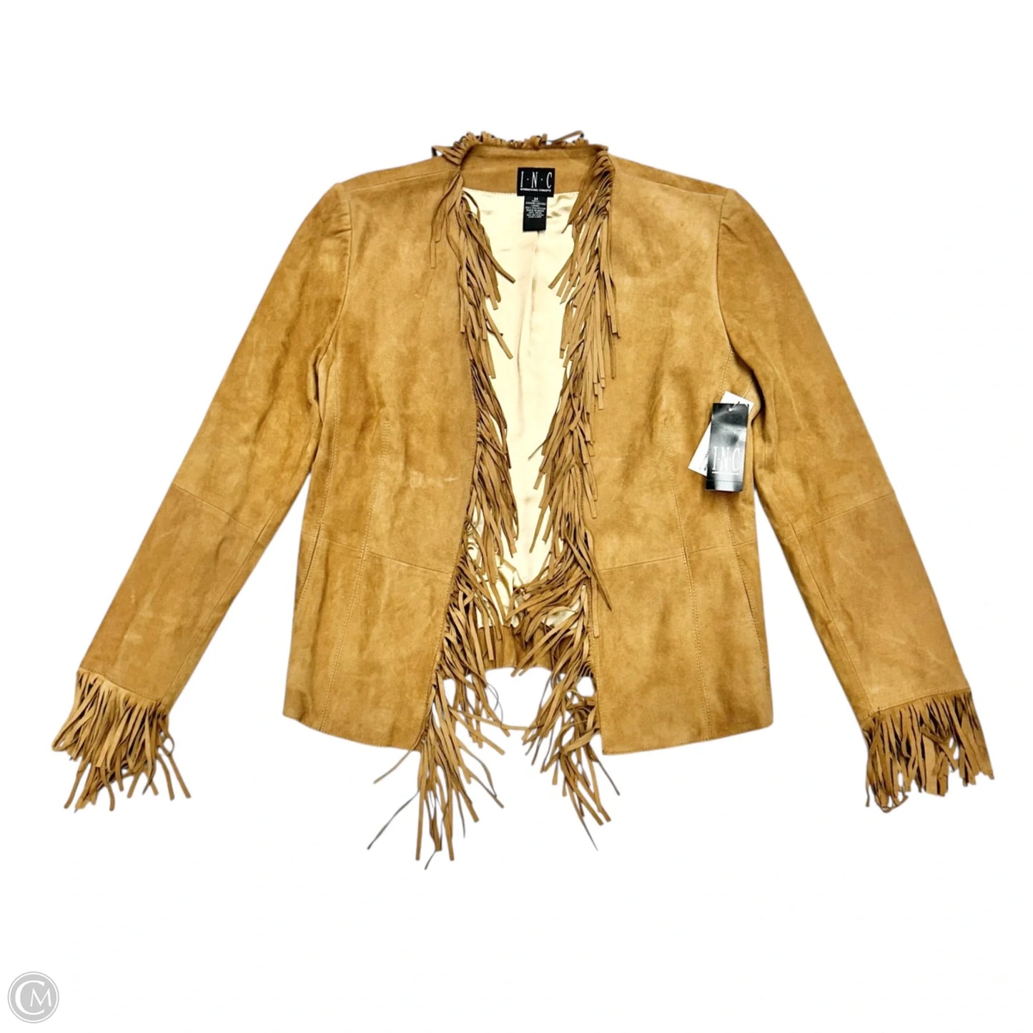 Jacket Leather By Inc In Tan, Size: M