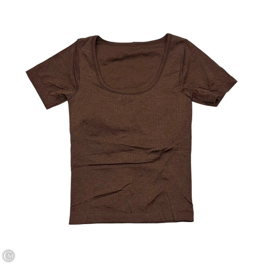 Athletic Top Short Sleeve By Lululemon In Brown, Size: S