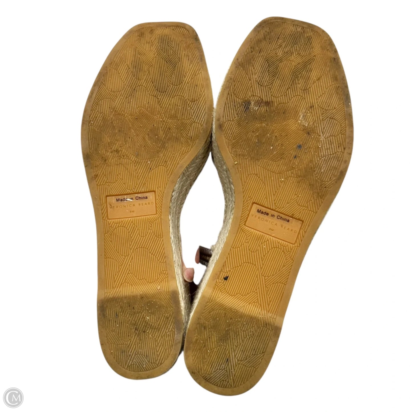 Sandals Heels Wedge By Veronica Beard In Gold & Silver, Size: 9