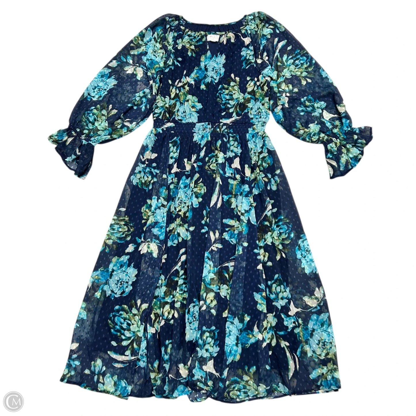 Dress Casual Maxi By Destination 365 In Blue & Green, Size: M