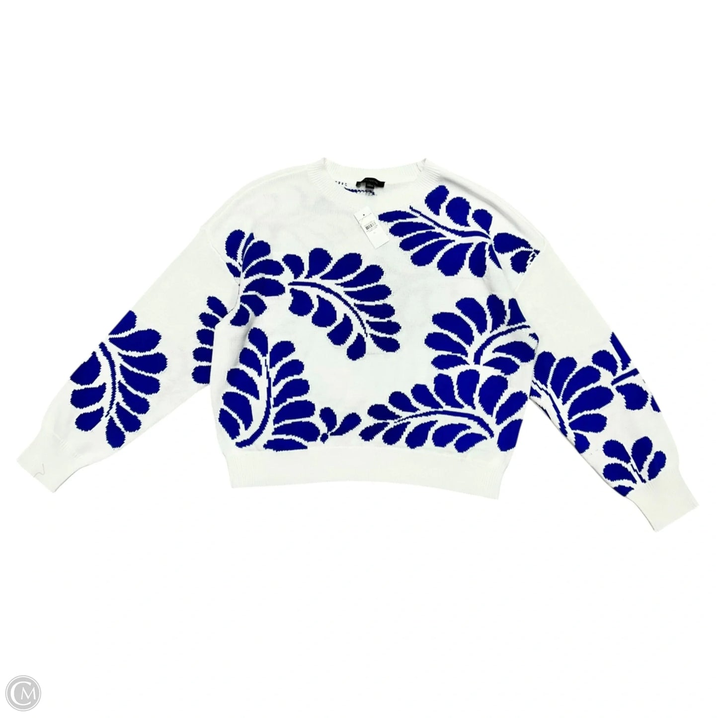 Sweater By Ann Taylor In Blue & White, Size: Xl