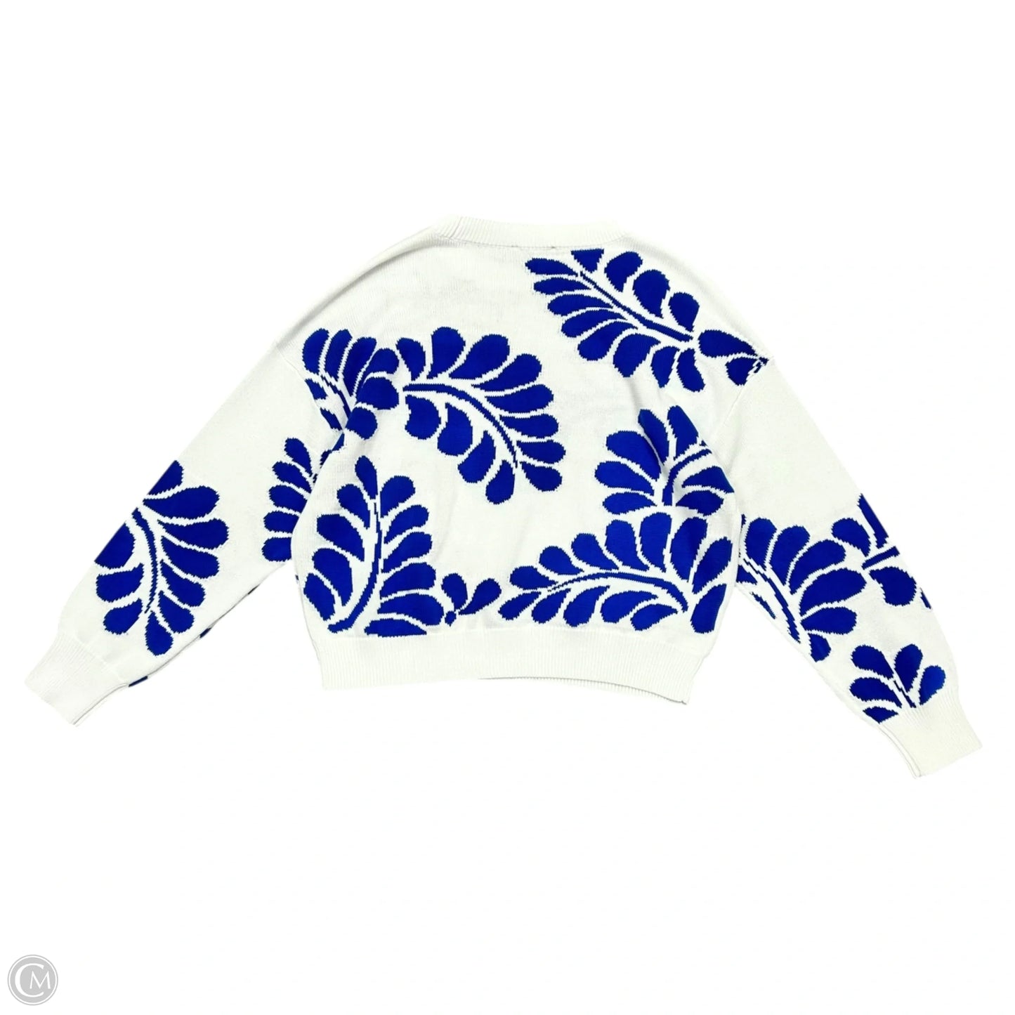 Sweater By Ann Taylor In Blue & White, Size: Xl