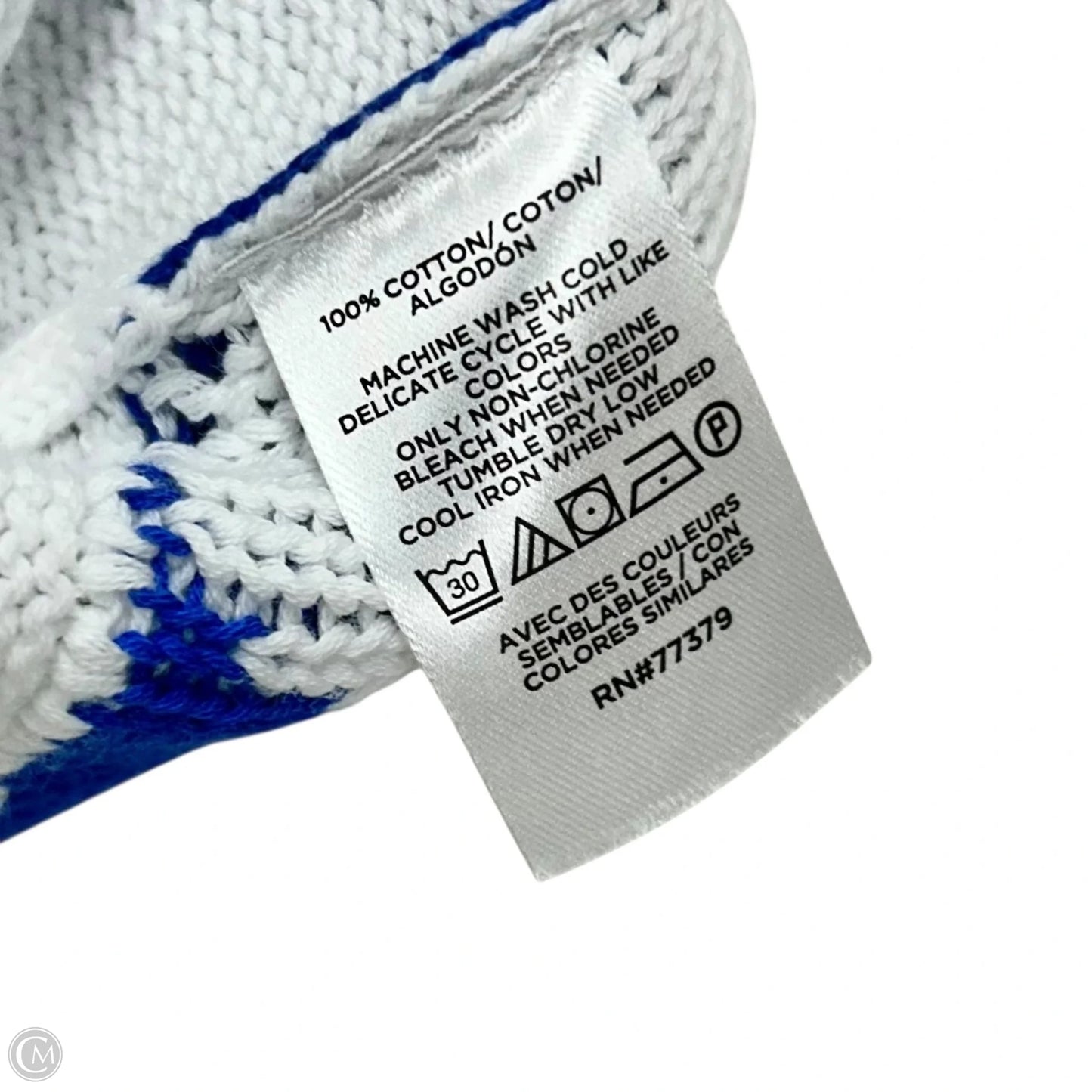 Sweater By Ann Taylor In Blue & White, Size: Xl