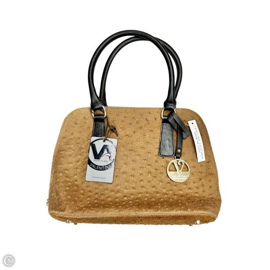 Handbag Leather By Valentina, Size: Medium