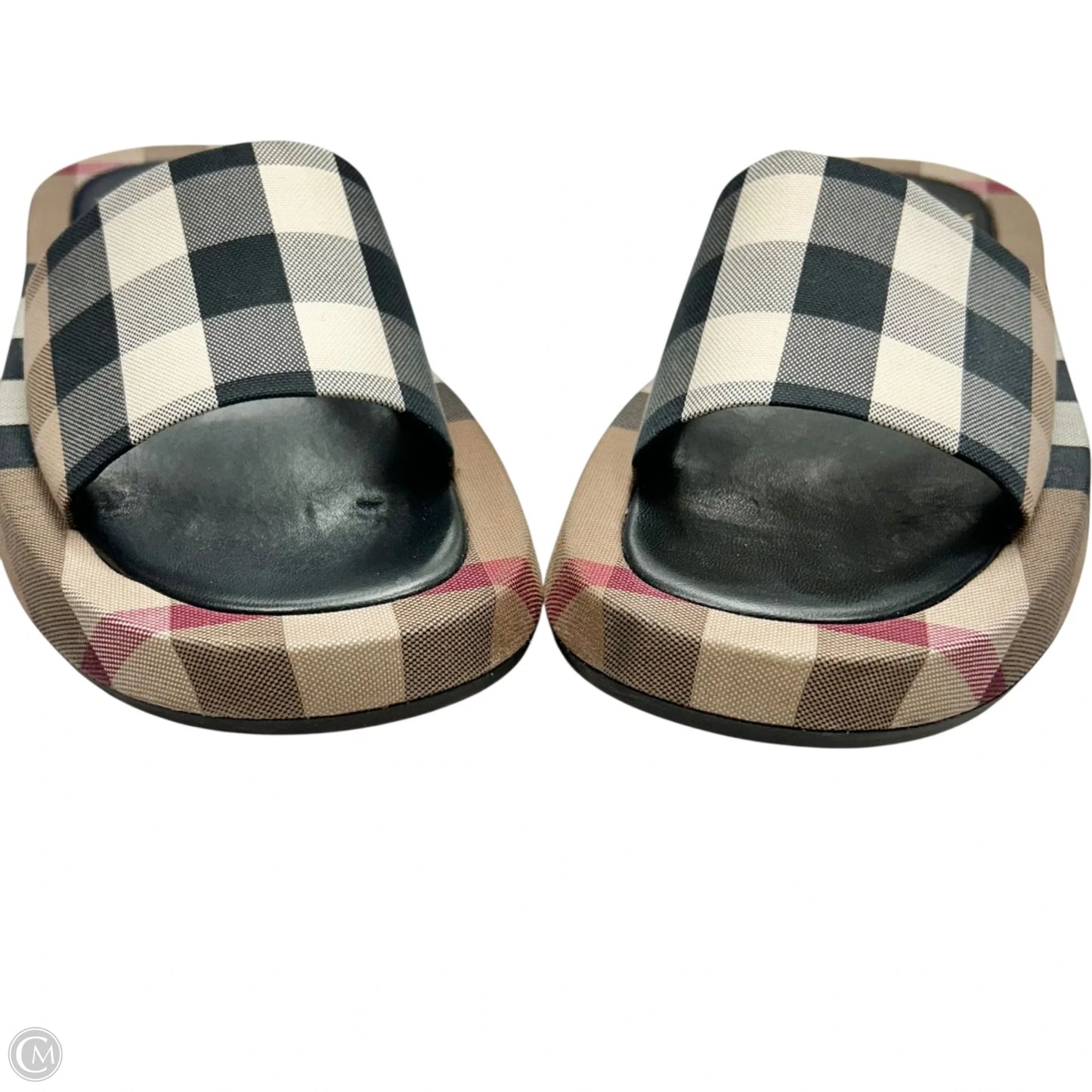 Sandals Luxury Designer By Burberry In Plaid Pattern, Size: 8.5