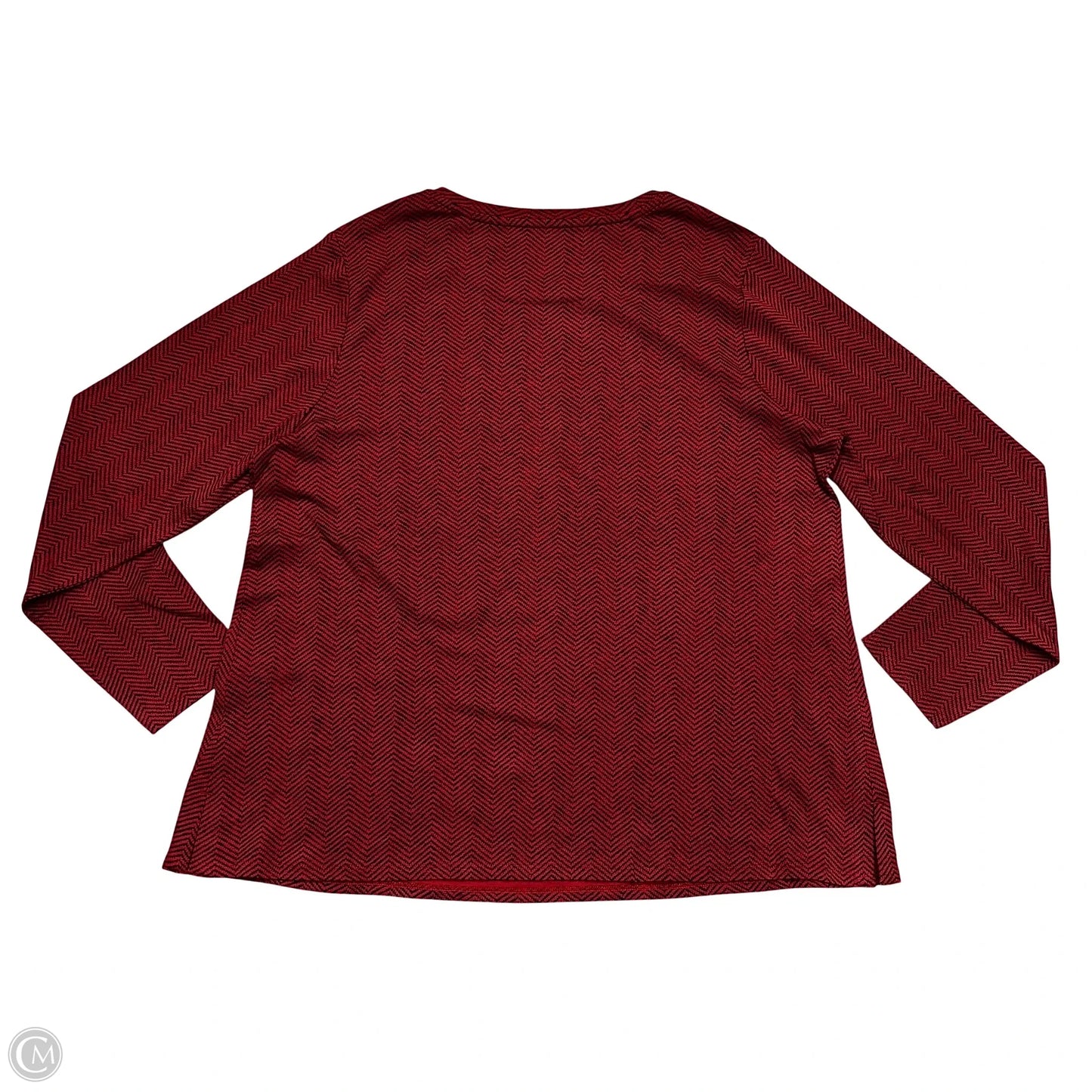 Top Long Sleeve Basic By J. Jill In Black & Red, Size: Xl