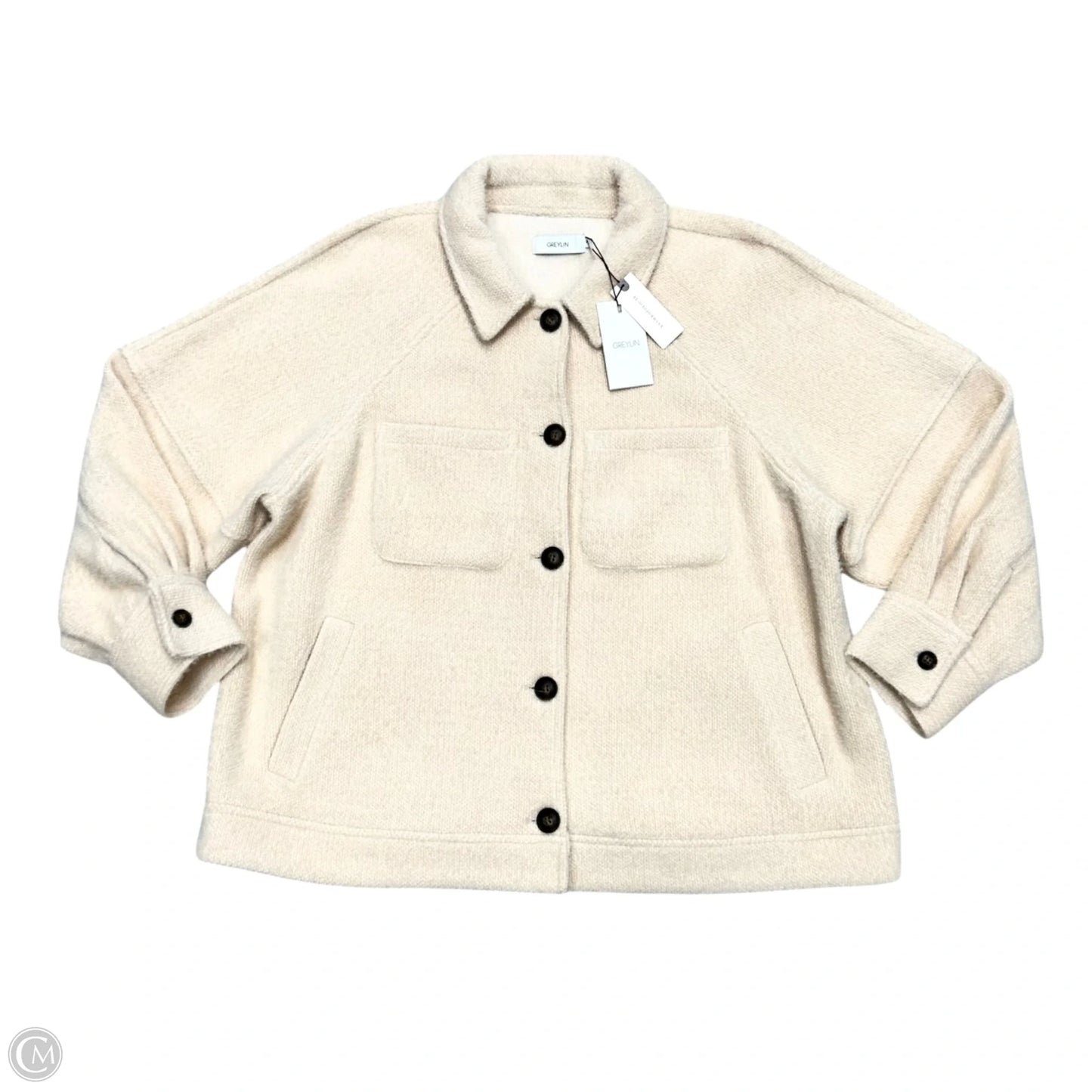 Jacket Shirt By Greylin In Cream, Size: Xl