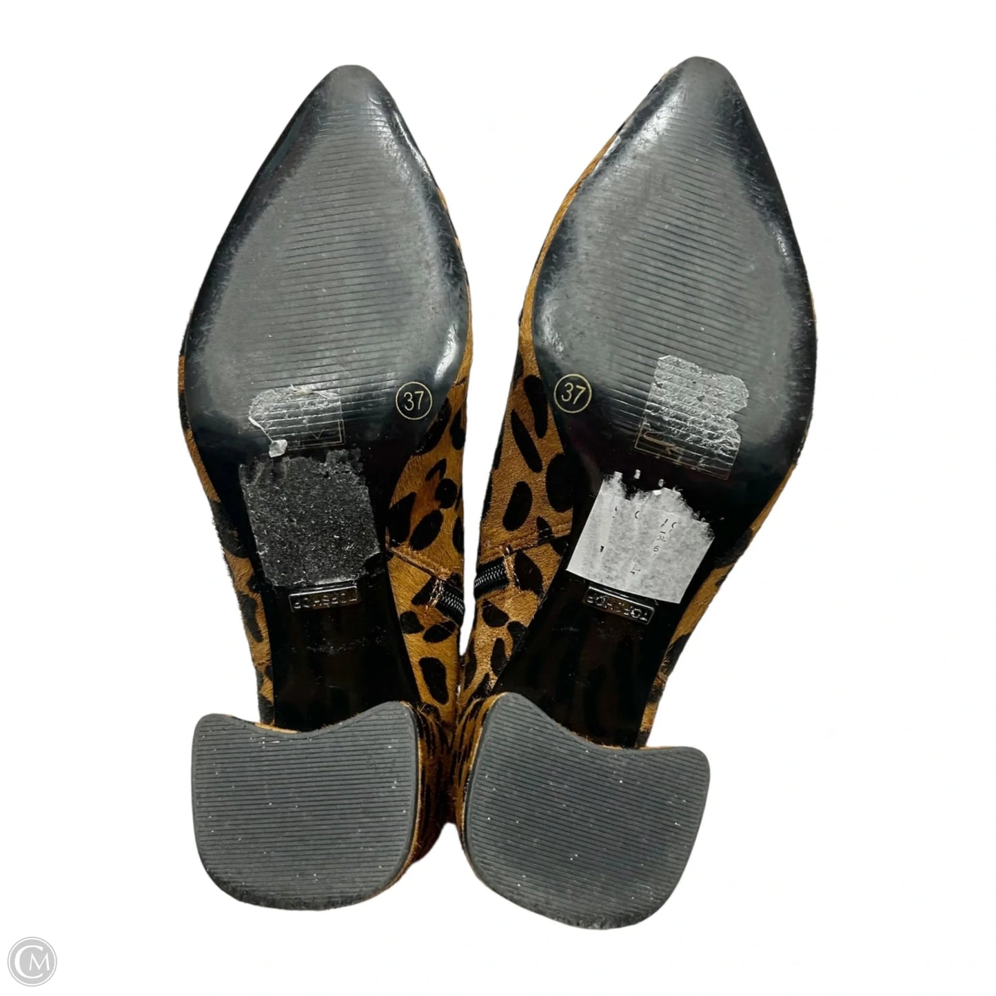 Boots Ankle Heels By Topshop In Leopard Print, Size: 6.5