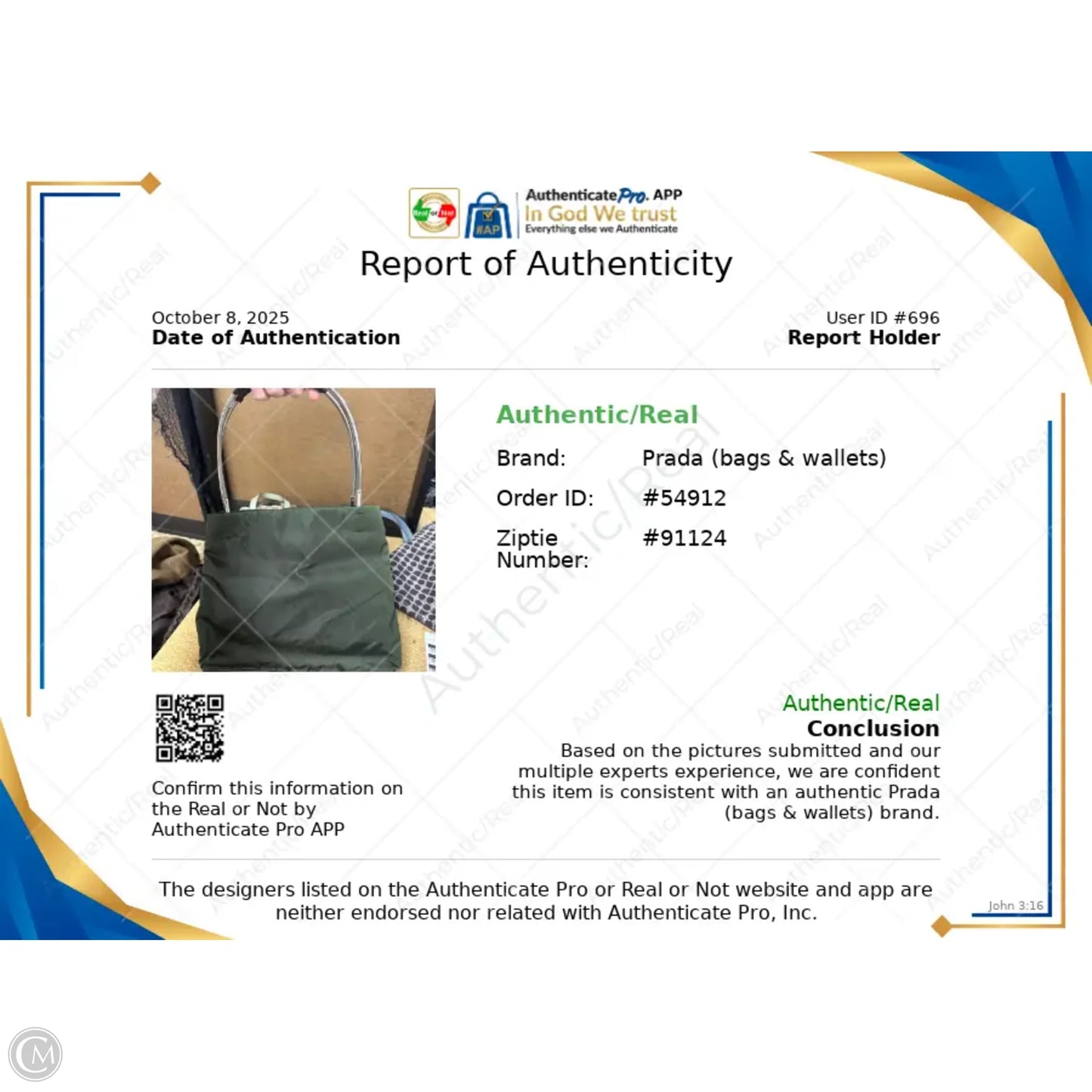 Handbag Luxury Designer By Prada, Size: Medium