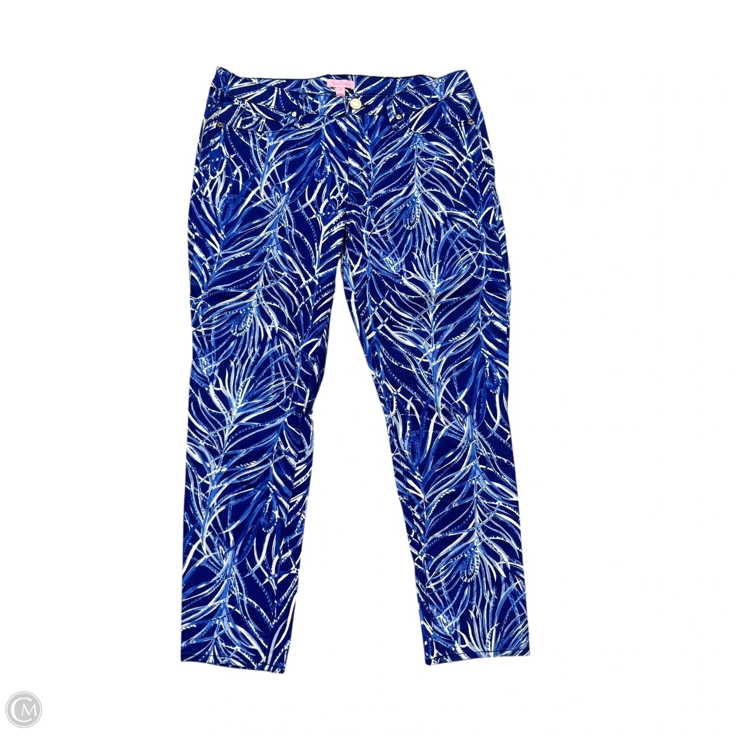 Pants Designer By Lilly Pulitzer In Blue & White, Size: 14