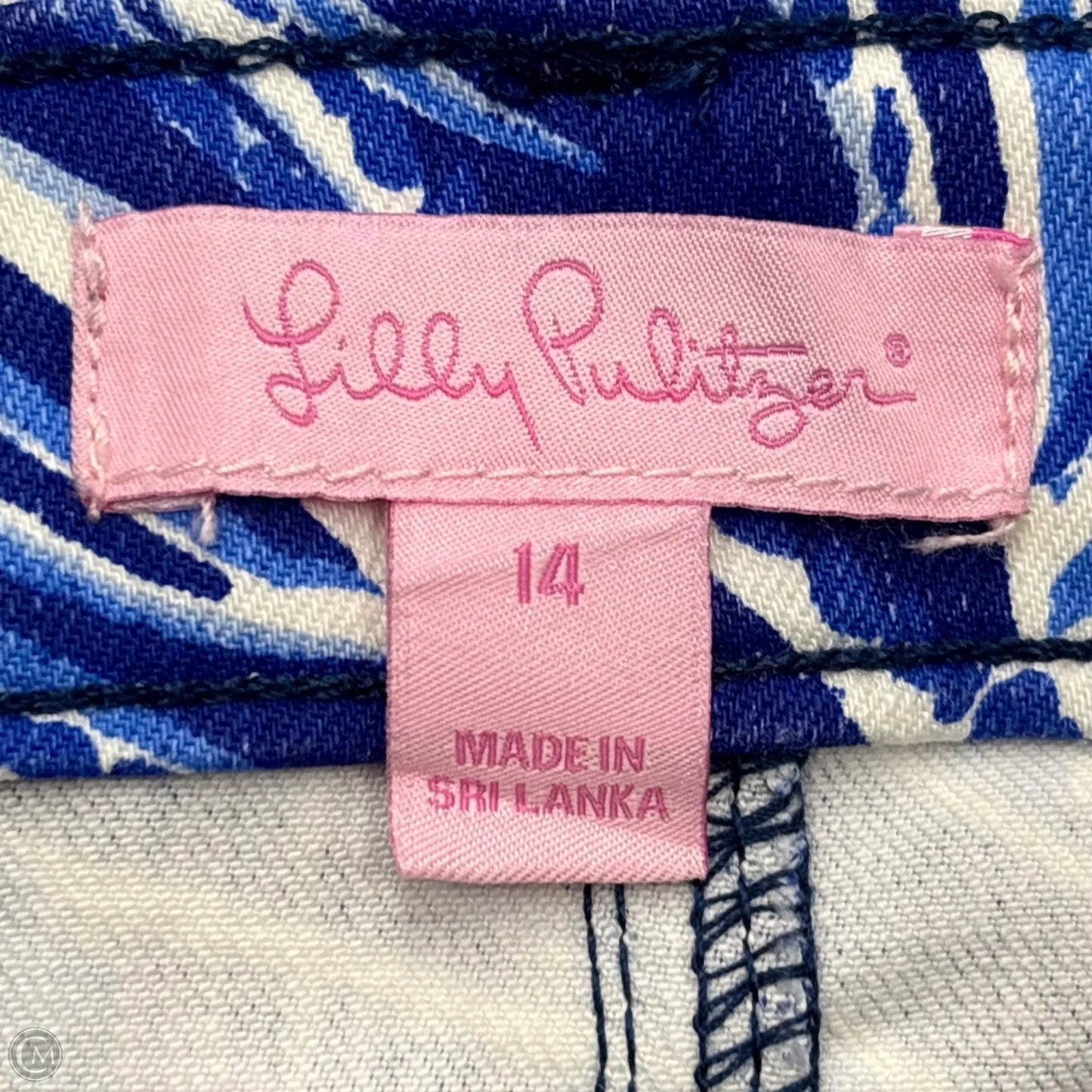 Pants Designer By Lilly Pulitzer In Blue & White, Size: 14