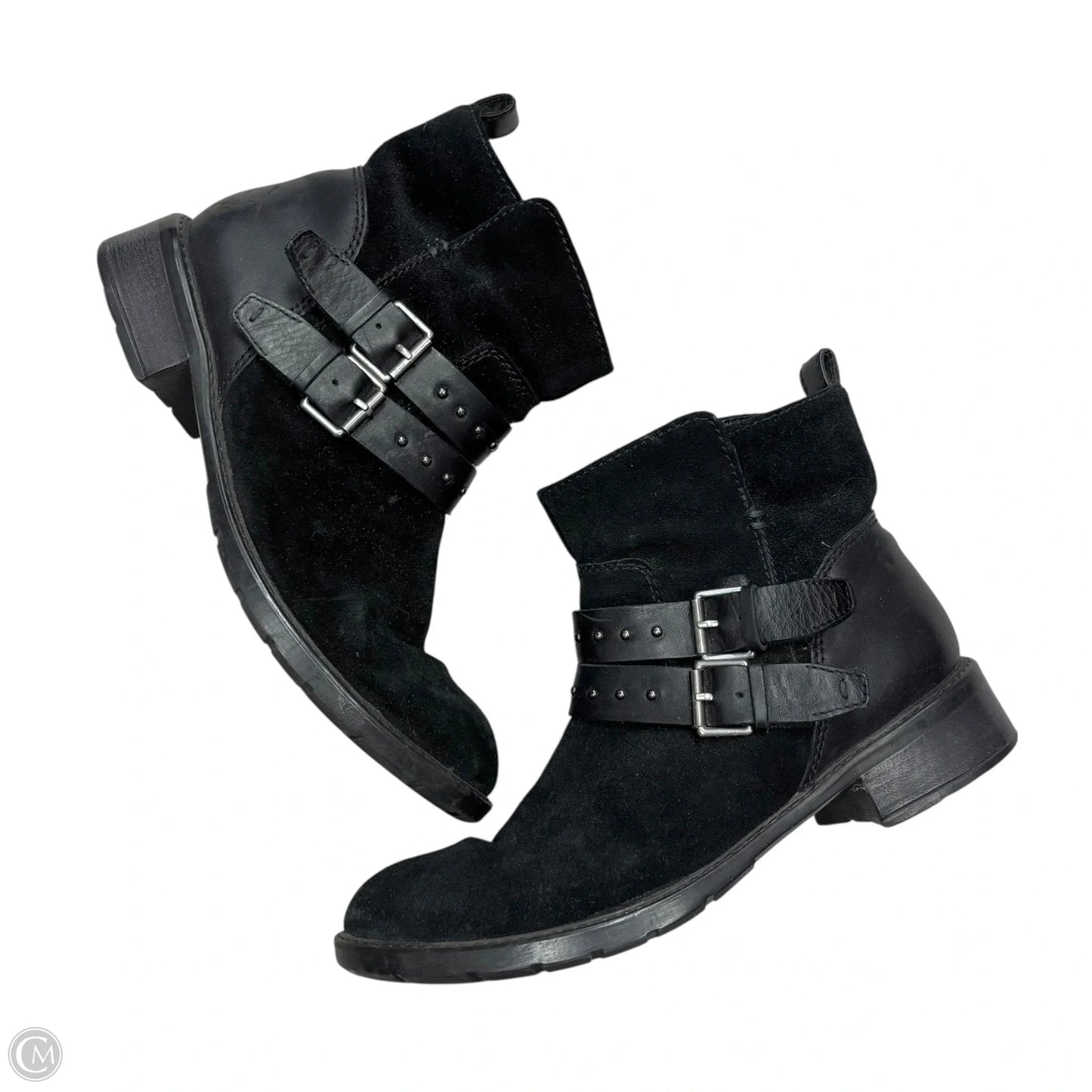 Boots Ankle Flats By Clarks In Black, Size: 8