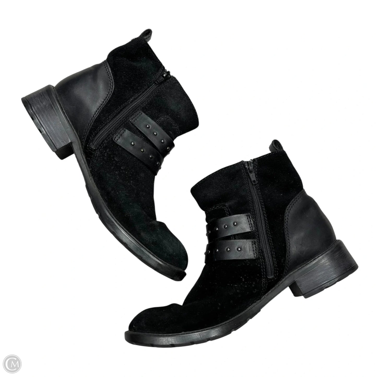 Boots Ankle Flats By Clarks In Black, Size: 8