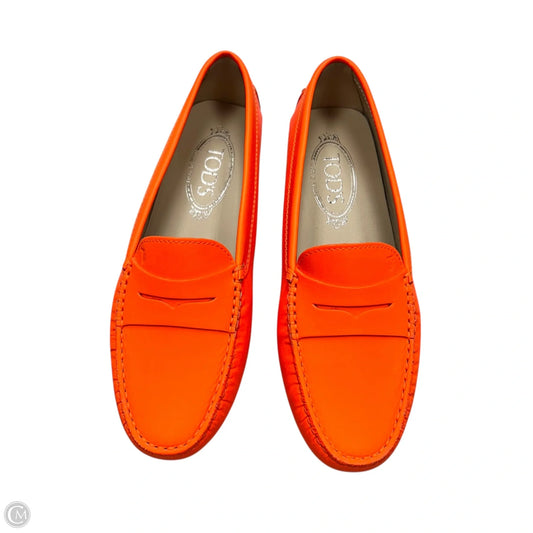 Shoes Luxury Designer By Tods In Neon Orange, Size: 6