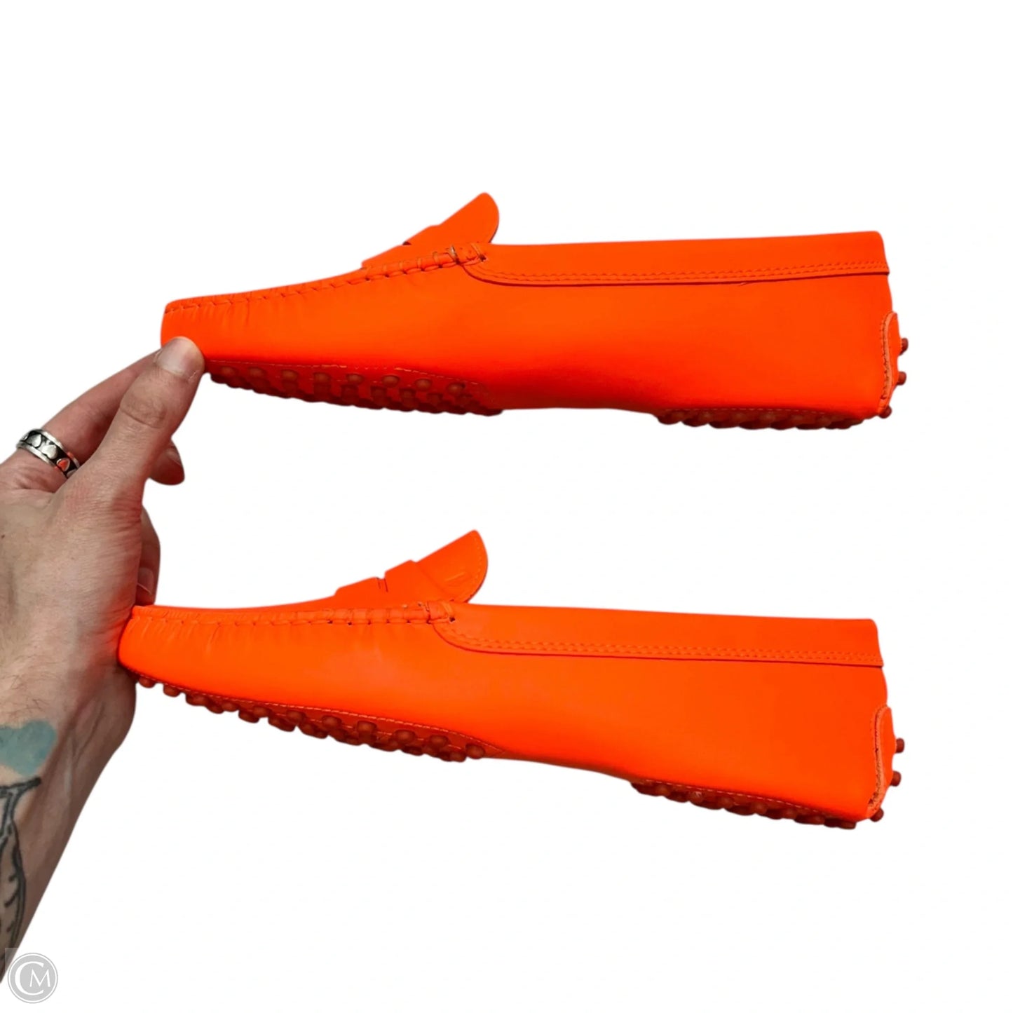 Shoes Luxury Designer By Tods In Neon Orange, Size: 6