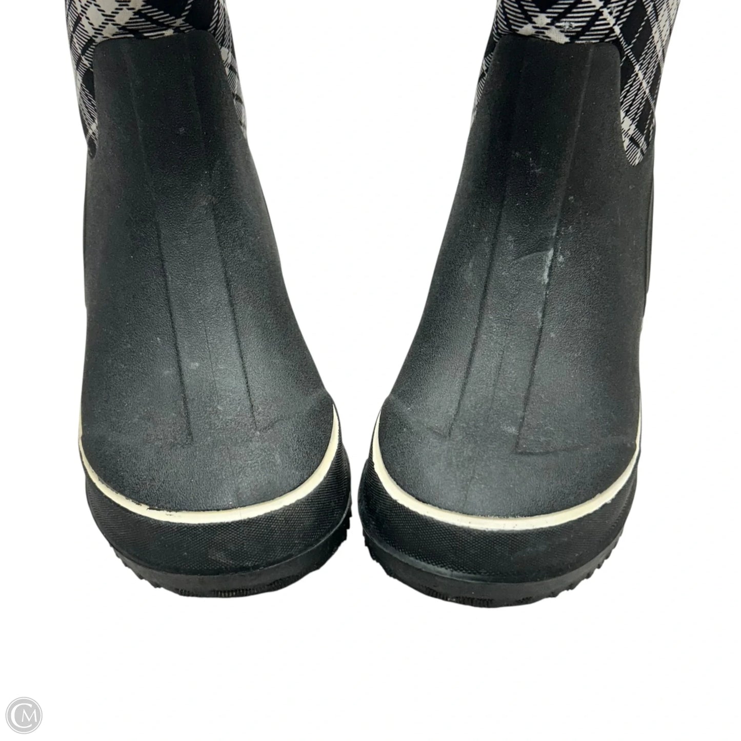 Boots Rain In Black & White, Size: 6