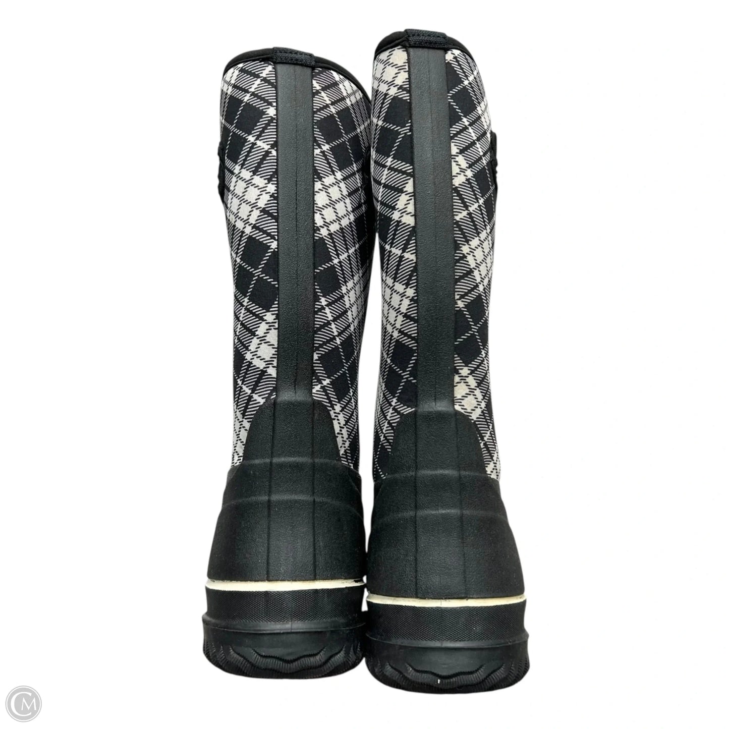 Boots Rain In Black & White, Size: 6