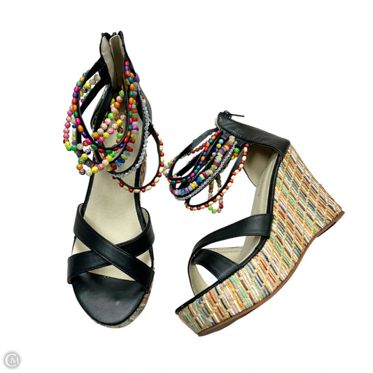 Sandals Heels Wedge By Getmorebeauty In Rainbow Print, Size: 8