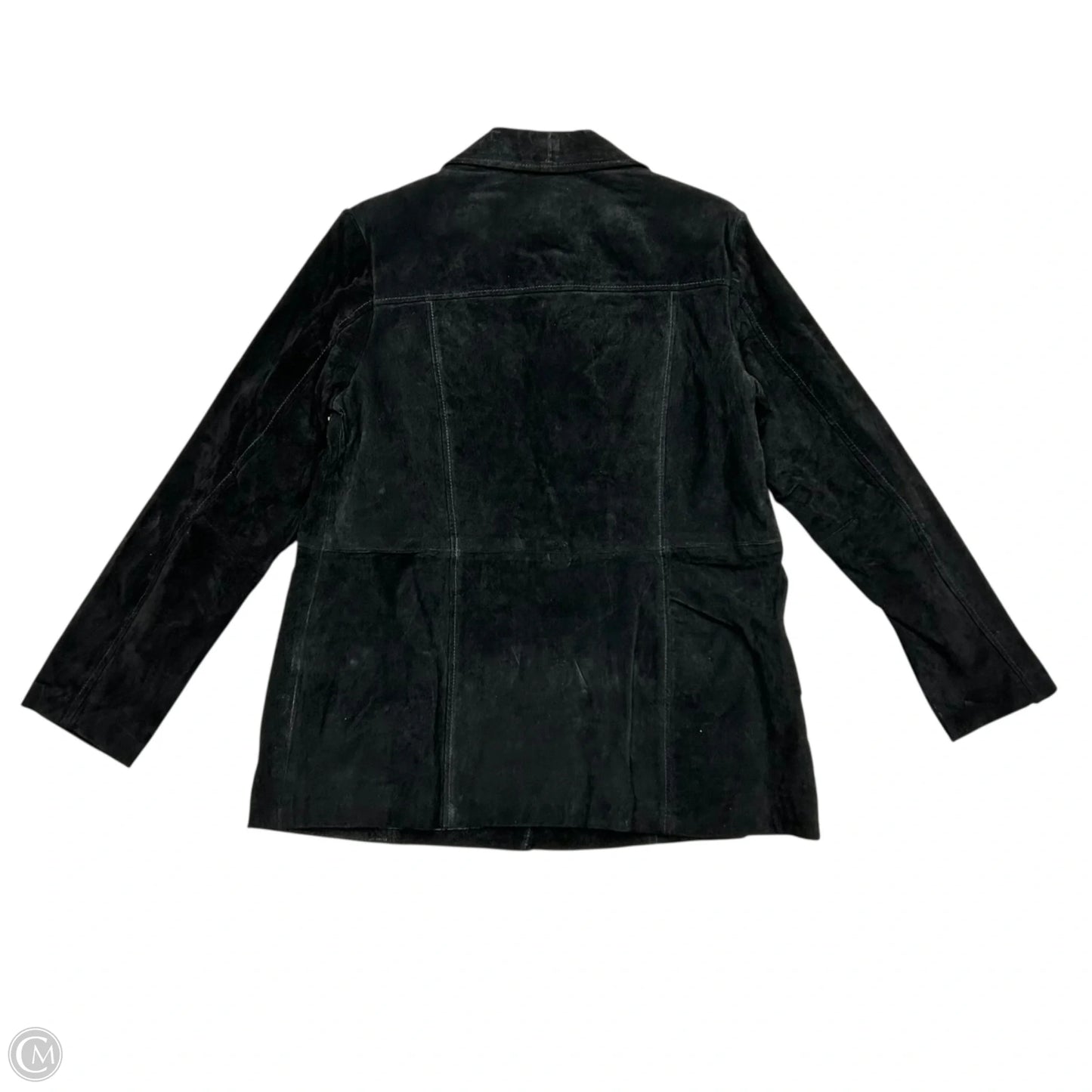 Coat Leather By Denim And Co Qvc In Black, Size: L