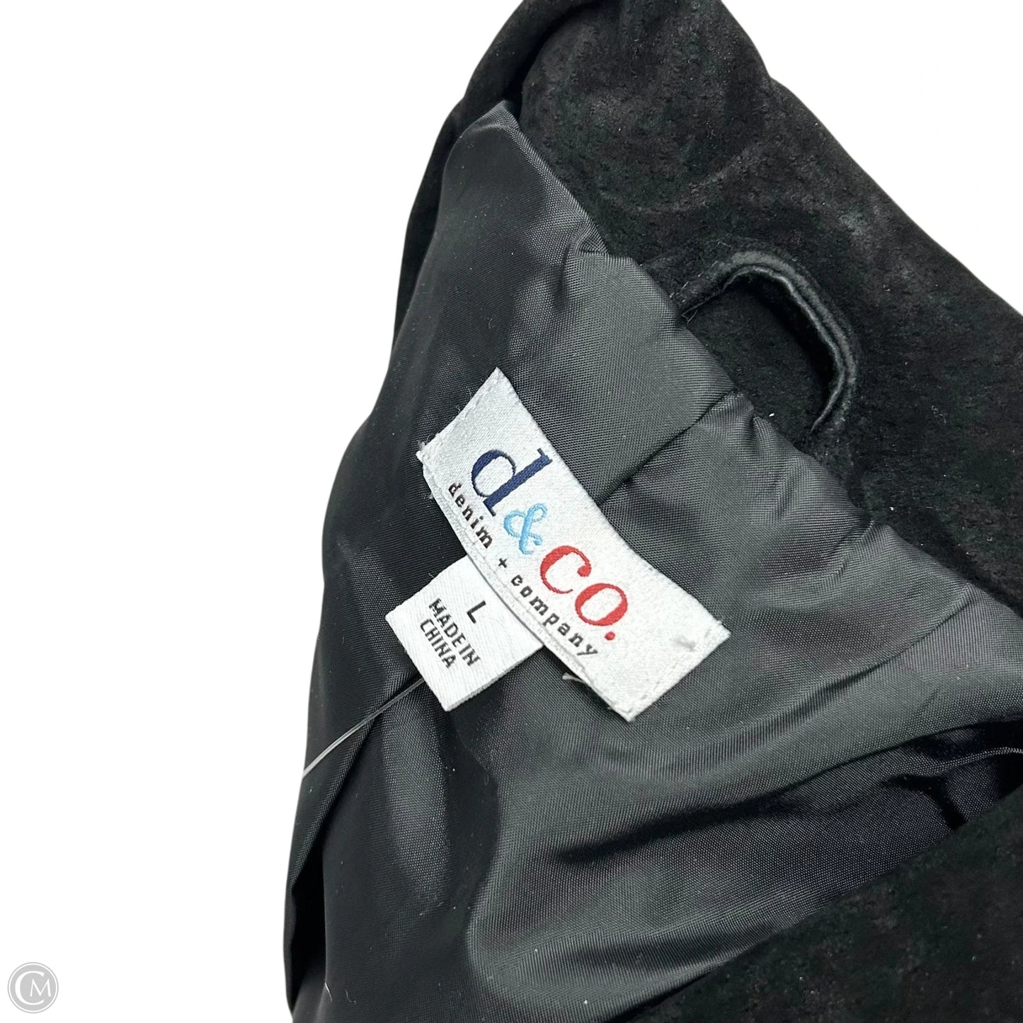 Coat Leather By Denim And Co Qvc In Black, Size: L