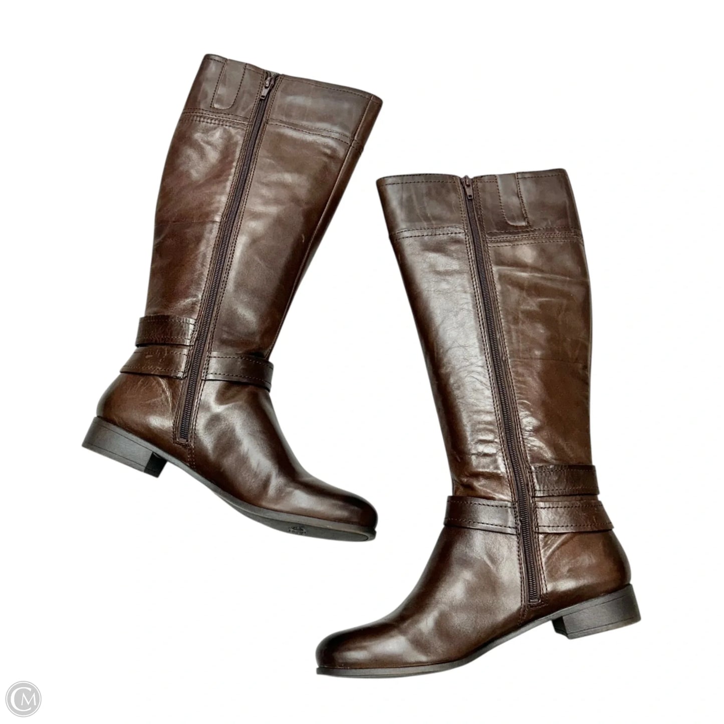 Boots Knee Flats By Nine West In Brown, Size: 9.5