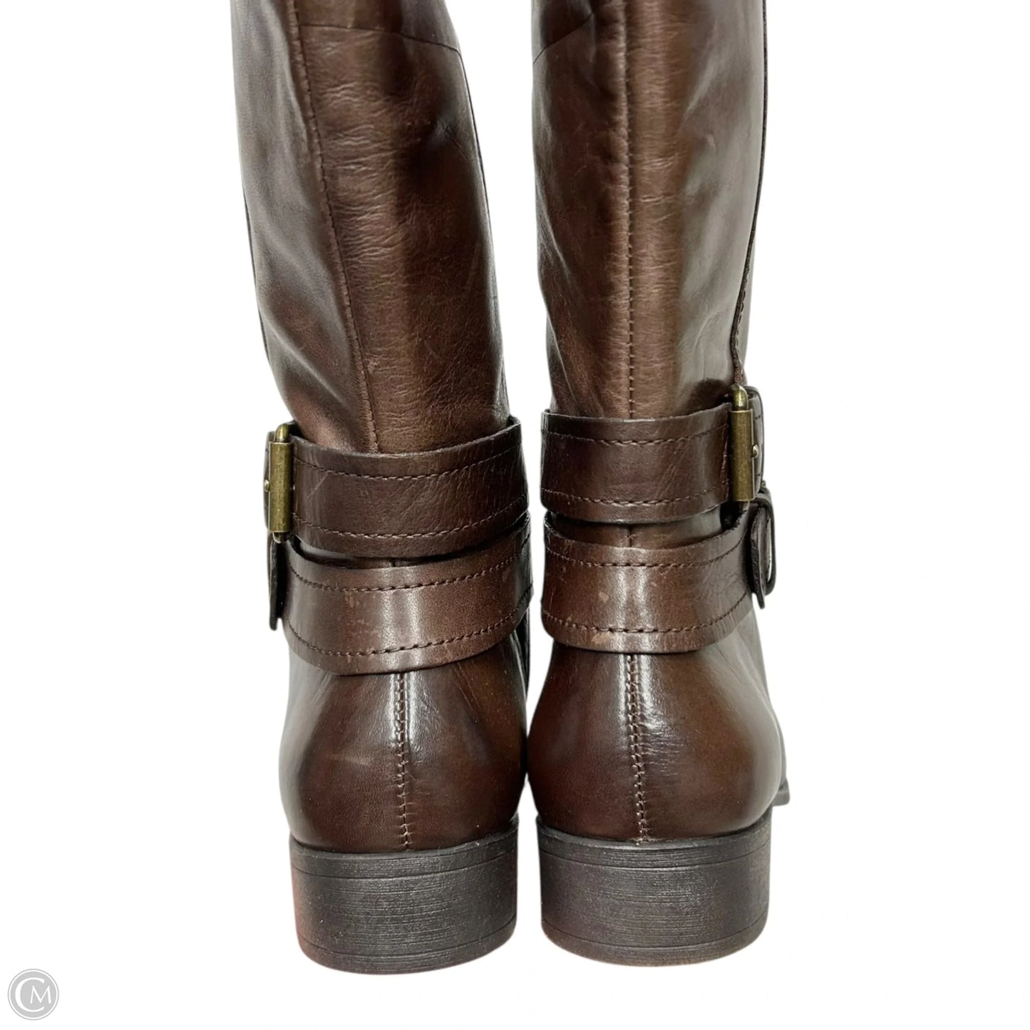 Boots Knee Flats By Nine West In Brown, Size: 9.5