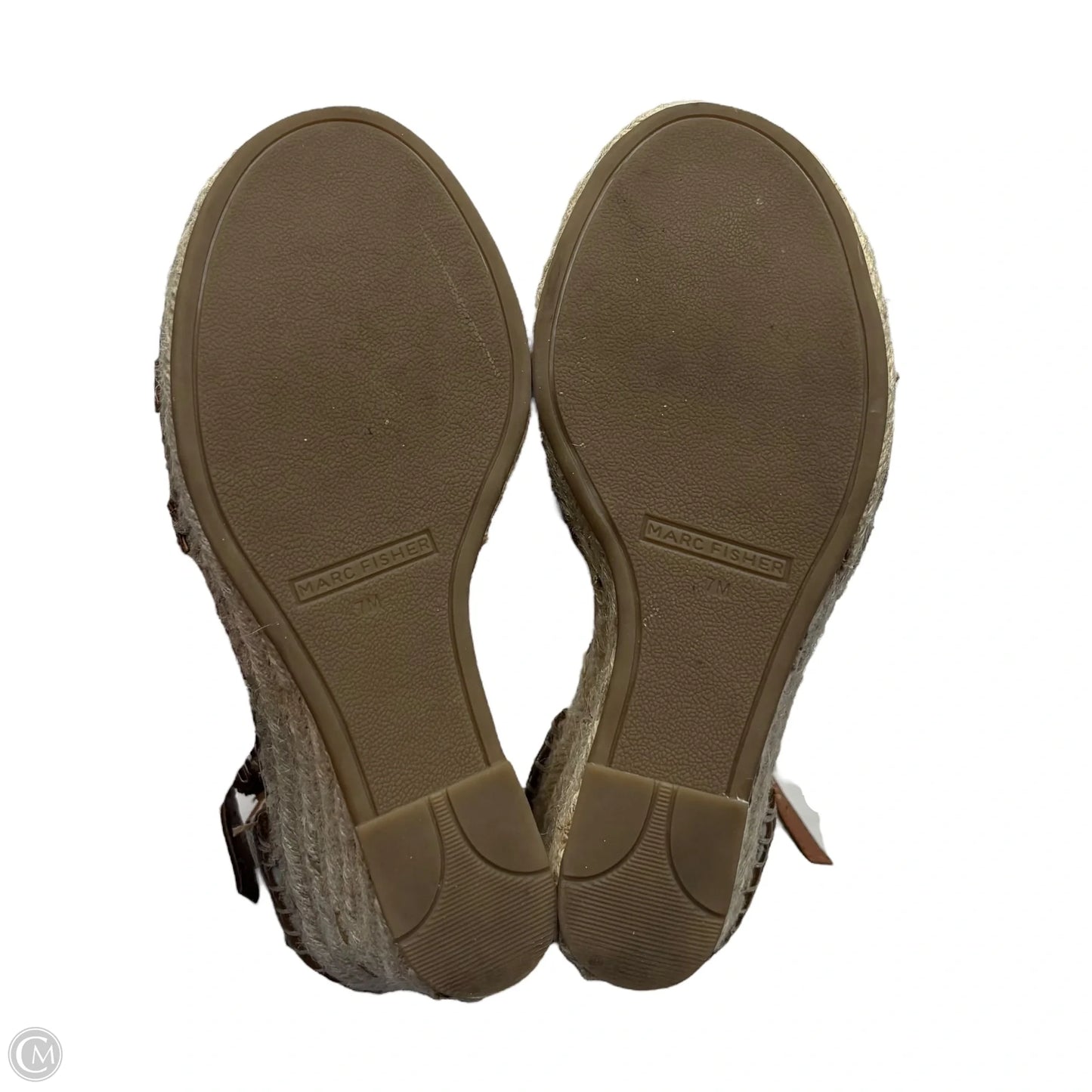 Sandals Heels Wedge By Marc Fisher In Brown, Size: 7